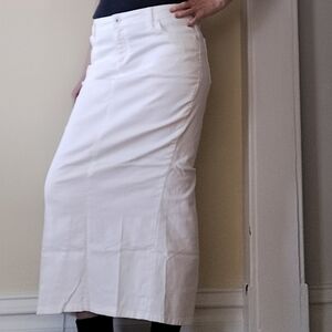 Nautica White Denim Maxi Skirt, M